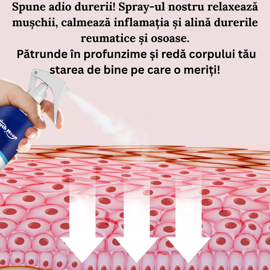 Spray cu efect calmant pentru dureri reumatice, osoase și musculare